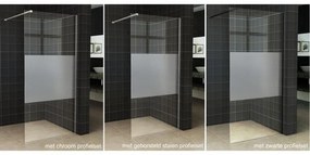 Wiesbaden Slim glasplaat 800 x 2000 x 8 mm nano helder glas met melkglas middenband 20.3474