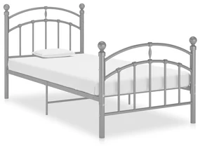 vidaXL Bedframe metaal grijs 100x200 cm