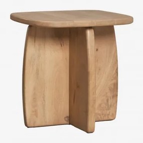 Agathe Mangohouten Bijzettafel, 45x45 Cm Natuurlijk Hout - Sklum