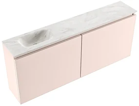Mondiaz Ture DLux toiletmeubel 120cm rosee met wastafel ostra links zonder kraangat