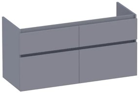 BRAUER Advance Wastafelonderkast - 120x46x60cm - 4 softclose greeploze lades - 2 sifonuitsparingen - en MDF mat grijs OK-AD120-4MG