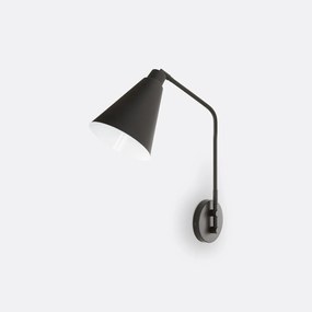 Wandlamp in metaal met verstelbare arm, Hiba