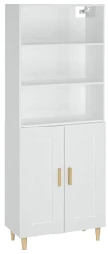 vidaXL Hoge kast bewerkt hout hoogglans wit