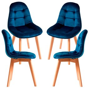 Set 4 Kelen Fluwelen Stoelen
