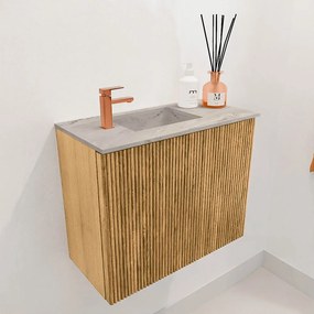 Mondiaz Joya DLux 50cm toiletmeubel oak met wastafel faye links 1 kraangat glace
