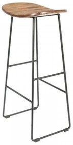 Barkruk Tangle Naturel 80cm - Hout - Metaal - White Label Living - Industrieel & robuust