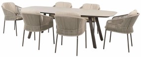 Taste by 4 Seasons Florence tuinset terre met Manolo tafel 240 cm Tuinstoel   bruin weerbestendig