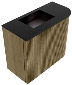 Mondiaz Joya 50cm toiletmeubel ronding rechts dusk met wastafel faye links 1 kraangat urban