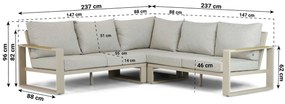 Hoek loungeset 5 personen Aluminium/Polywood (teakfinish) Taupe  Lifestyle Garden Furniture Lezo