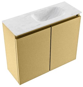 Mondiaz Ture DLux toiletmeubel 60cm oro met wastafel opalo rechts met kraangat