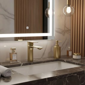 Wastafelkraan Rea Drop Brush Gold low