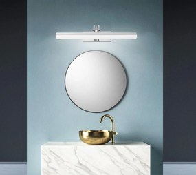 Wandlamp, azuurblauwe LED boven een spiegel 9W 40CM APP372-1W CHROME
