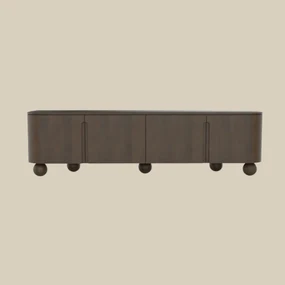 Tv-meubel Hout Met Bolpoten 200 Cm - 180x40x55cm.