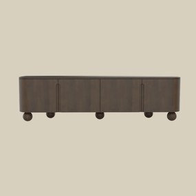 Tv-meubel Hout Met Bolpoten 200 Cm - 180x40x55cm.