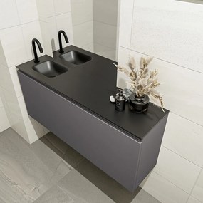 Mondiaz Olan 120cm toiletmeubel dark grey met wastafel urban links 1 kraangat