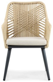 Tuinstoel Aluminium/wicker Taupe-naturel-bruin Coco Vedra  naturel
