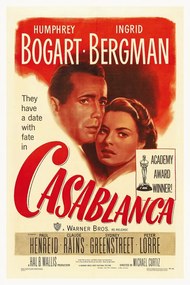 Kunstreproductie Casablanca (Vintage Cinema / Retro Theatre Poster), (26.7 x 40 cm)