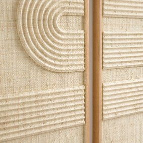 Wanddecoratie in duo, geweven palm, Telaga