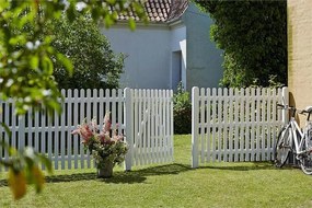 Tuinpoort vuren - Retro recht wit (150 x 120 cm)