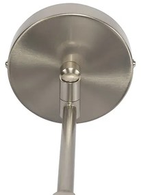 Wandlamp staal met witte kap en verstelbare arm - Ladas Deluxe