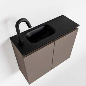 Mondiaz Ture 60cm toiletmeubel smoke met wastafel urban links 1 kraangat