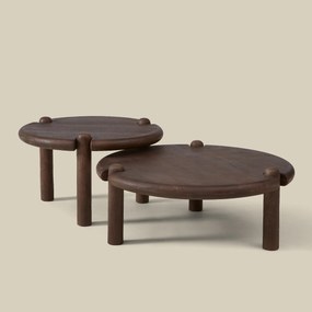 Ronde Design Salontafel Hout 80 Cm - 80 X 80cm.