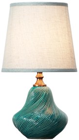 Fine Asianliving Chinese Tafellamp van Porselein Kunst Teal D28xH50cm