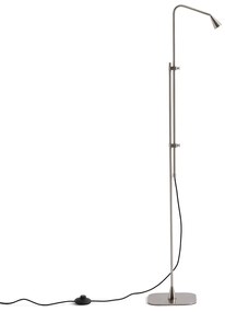 Staande lamp in satijnnikkel, verstelbaar, Roslyn