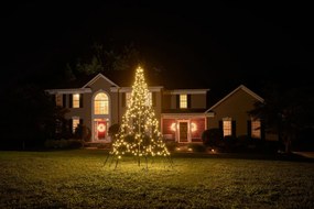 Fairybell vlaggenmast kerstboom - 300 cm - 480 warm witte ledlampjes - inclusief vlaggenmast