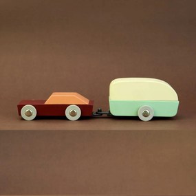 Houten auto met caravan - Duotone Car #8 - Floris Hovers