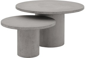 Goossens Salontafel Stone rond, beton grijs, urban industrieel, 70 x 40 x 70 cm