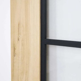 Houten Schuifdeur -  Met Glas (onbehandeld) - Zwart - Incl. Rails