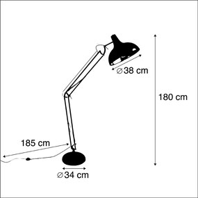Design vloerlamp staal - Hobby Retro E27 rond Binnenverlichting Lamp