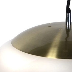 Smart Scandinavische hanglamp goud met opaal glas 50cm incl. Wifi A60- Ball 50