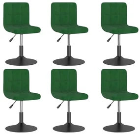 vidaXL Eetkamerstoelen draaibaar 6 st fluweel donkergroen