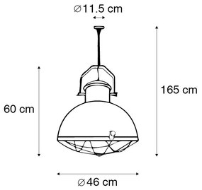 Industriële hanglamp grijs - Engine Industriele / Industrie / Industrial, Landelijk / Rustiek E27 rond Binnenverlichting Lamp