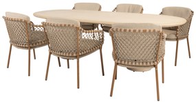 Hampton Martinique dining tuinset 240x105xH75 cm 7 delig mortex amber 4 Seasons Outdoor