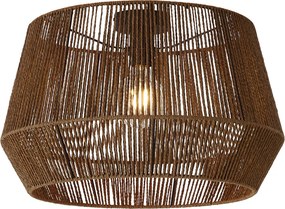 Plafondlamp zwart met bruine papieren kap 50/50/30 - Cyl