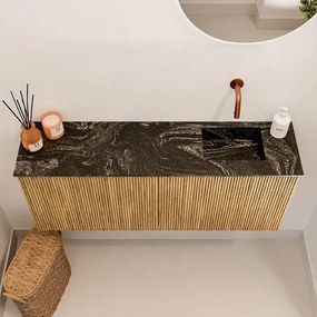 Mondiaz Joya DLux 100cm toiletmeubel oak met wastafel faye rechts zonder kraangat lava