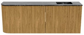 Mondiaz Joya DLux 110cm toiletmeubel ronding links oak met wastafel faye rechts 1 kraangat lava