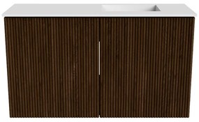 Mondiaz Joya 70cm toiletmeubel walnut met wastafel faye rechts 1 kraangat talc