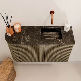 Mondiaz Joya DLux 70cm toiletmeubel ronding links dusk met wastafel faye rechts zonder kraangat lava