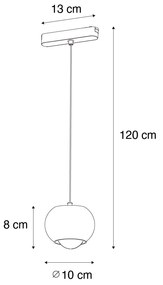 Moderne hanglamp zwart voor railsysteem 1-fase incl. LED - Magnetic Lance Modern bol / globe / rond Binnenverlichting Lamp