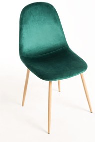 Set van 4 Teok Fluwelen Stoelen
