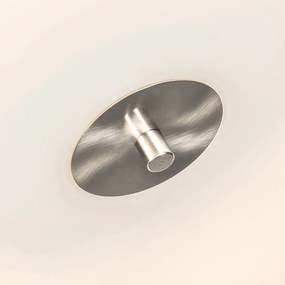 Stoffen Smart plafondlamp met dimmer taupe 70 cm incl. 6 Wifi A60 - Drum Jute Modern, Landelijk / Rustiek E27 rond Binnenverlichting Lamp