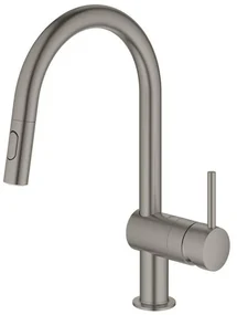 GROHE Minta Keukenkraan - hoog - draaibare/uittrekbare c uitloop - 2 straalsoorten - hard graphite geborsteld 32321AL2