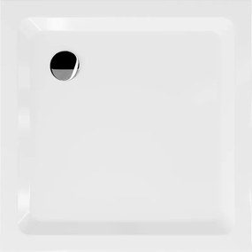 Mexen Flat douchebak vierkant slim 90 x 90 cm, wit, sifon chroom - 40109090