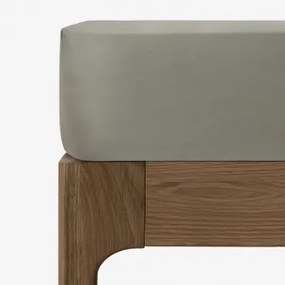 Sampras Satijnen Hoeslaken Met Draaddichtheid 300 Groen – Khaki & Bed 135/140cm (140 X 200 X 40 Cm) - Sklum