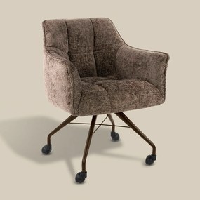 Raster Armstoel Met Wieltjes Taupe