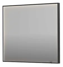 INK SP19 spiegel - 90x4x80cm rechthoek in stalen kader incl dir LED - verwarming - color changing - dimbaar en schakelaar - geborsteld metal black 8409135